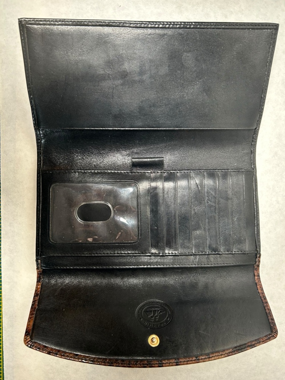 Brahmin Tuscan Two-tone Leather Tri-fold Checkbook Wallet w/Removable Cover EUC - Picture 8 of 15